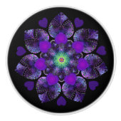 Paarse paraplu & harten .7 keramische knop (Voorkant)