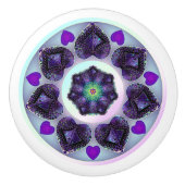 Paarse paraplu & harten .7 keramische knop (Voorkant)