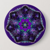 Paarse paraplu & harten .7 knop ronde button 4,0 cm (Voorkant)