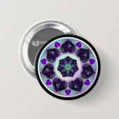 Paarse paraplu & harten .7 knop ronde button 5,7 cm (Voorkant /achterkant)