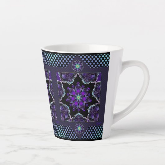 Paarse paraplu & harten .7 latte mok (Rechts)