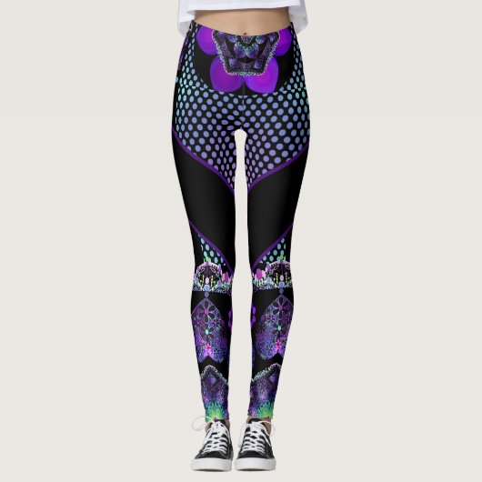 paarse paraplu & harten.7 Leggings (Voorkant)