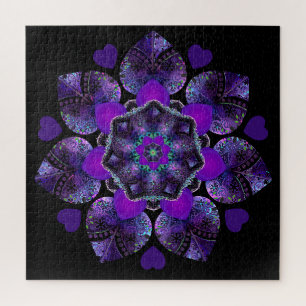 Paarse paraplu & harten .7 legpuzzel