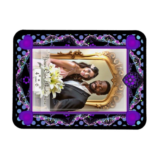 Paarse paraplu & harten .7 magneet (Horizontaal)