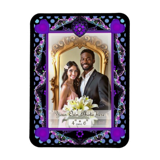 Paarse paraplu & harten .7 magneet (Verticaal)