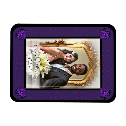 Paarse paraplu & harten .7 magneet (Horizontaal)