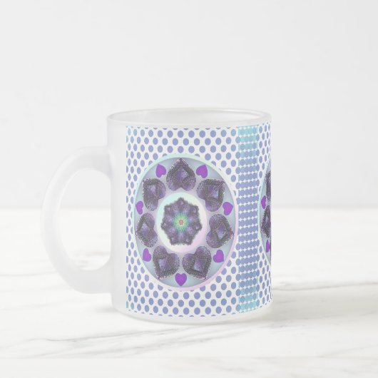 Paarse paraplu & harten .7 matglas koffiemok (Links)