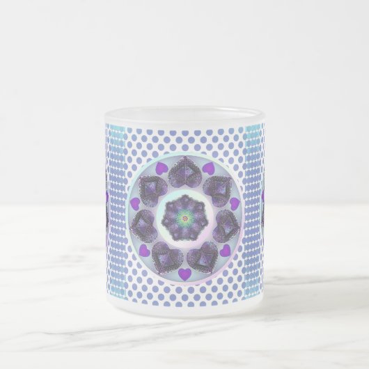 Paarse paraplu & harten .7 matglas koffiemok (Center)