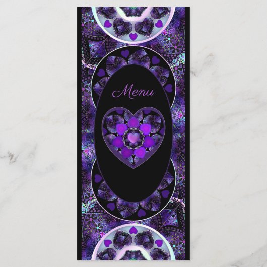 Paarse paraplu & harten .7 menu (Achterkant)