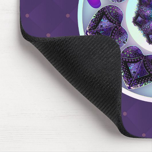 Paarse paraplu & harten .7 muismat (Hoek)