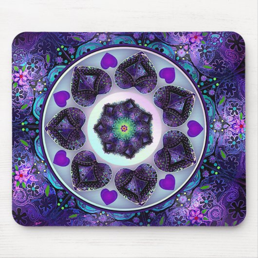 Paarse paraplu & harten .7 muismat (Voorkant)