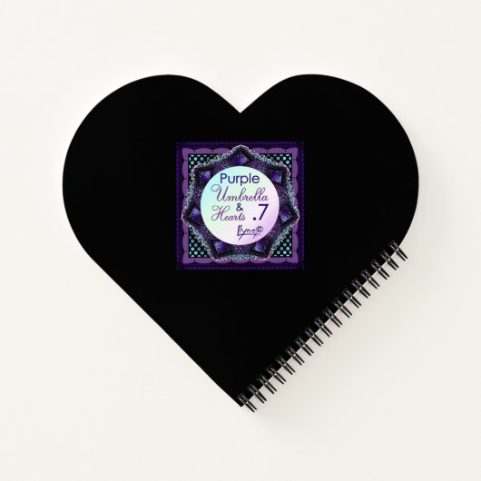 Paarse paraplu & harten .7 notitieboek (Achterkant)