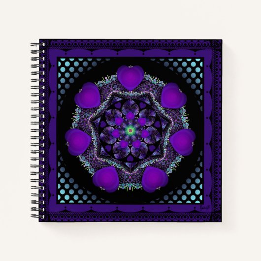 Paarse paraplu & harten .7 notitieboek (Voorkant)