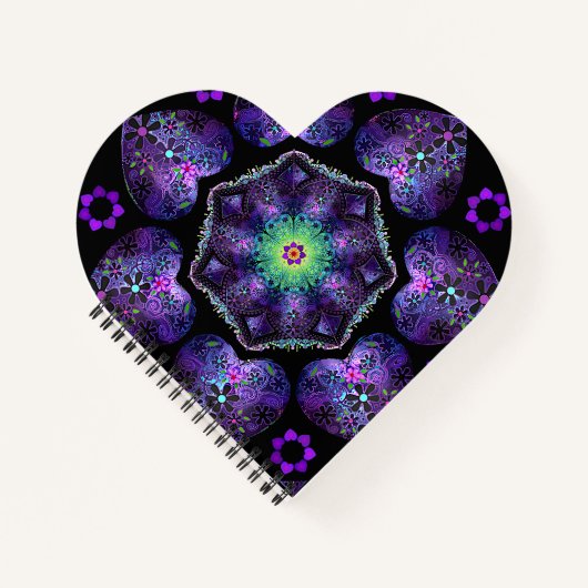 Paarse paraplu & harten .7 notitieboek (Voorkant)