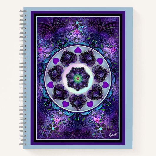 Paarse paraplu & harten .7 notitieboek (Voorkant)