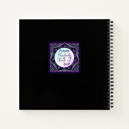 Paarse paraplu & harten .7 notitieboek (Achterkant)