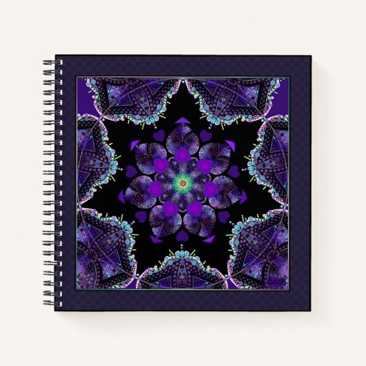 Paarse paraplu & harten .7 notitieboek (Voorkant)