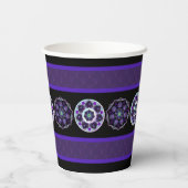 Paarse paraplu & harten .7 papieren bekers (Achterkant)
