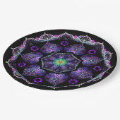 Paarse paraplu & harten .7 papieren bordje (Gekanteld)