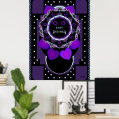 paarse paraplu & harten.7 poster (Thuiskantoor)