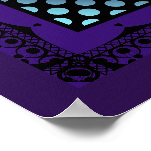 Paarse paraplu & harten .7 poster (Hoek)