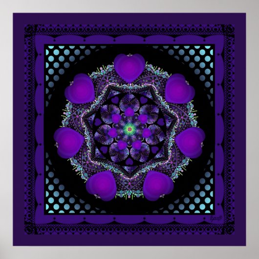 Paarse paraplu & harten .7 poster (Voorkant)