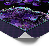 Paarse paraplu & harten .7 poster (Hoek)