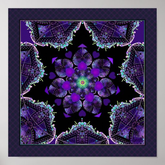 Paarse paraplu & harten .7 poster (Voorkant)