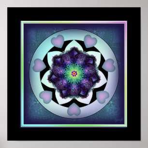 Paarse paraplu & harten .7 poster