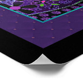 Paarse paraplu & harten .7 poster (Hoek)