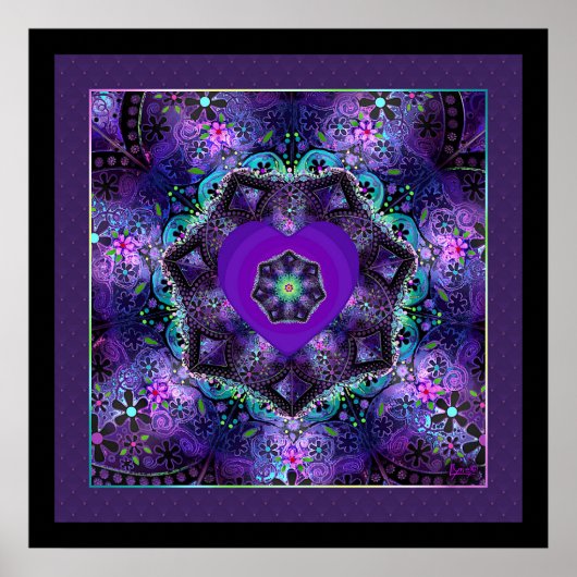 Paarse paraplu & harten .7 poster (Voorkant)