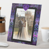 Paarse paraplu & harten.7 reclamebord met voetstuk (Insitu)