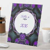 Paarse paraplu & harten .7 reclamebord met voetstuk (Insitu)