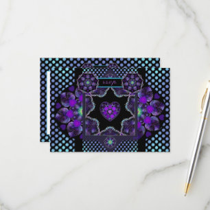 Paarse paraplu & harten .7 RSVP kaartje