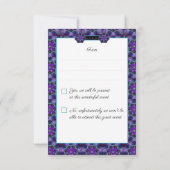 Paarse paraplu & harten .7 RSVP kaartje (Achterkant)