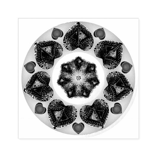 Paarse paraplu & harten .7 rubberstempel (Afrduk)