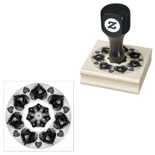 Paarse paraplu & harten .7 rubberstempel (Gestempeld)