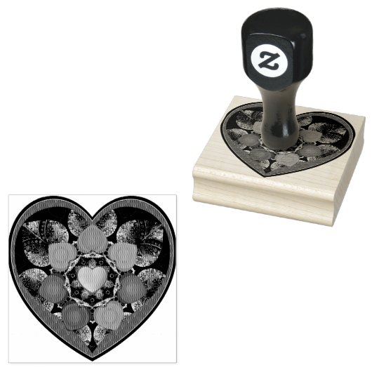 Paarse paraplu & harten .7 rubberstempel (Gestempeld)