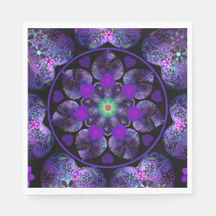 Paarse paraplu & harten.7 servet