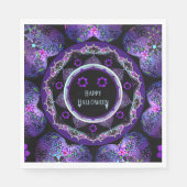 Paarse paraplu & harten.7 servet (Voorkant)