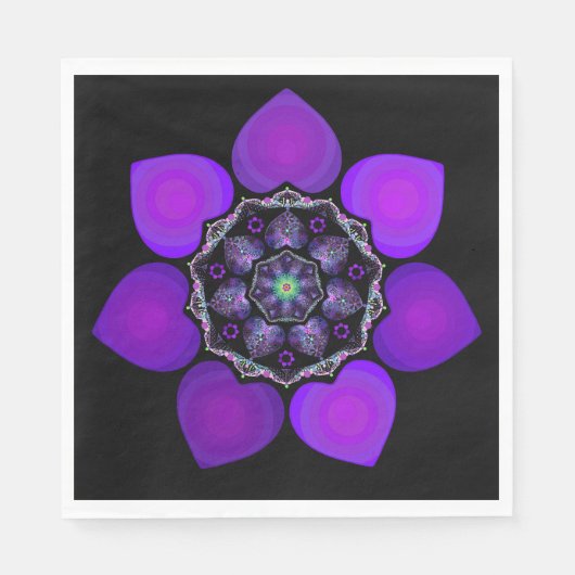 Paarse paraplu & harten .7 servet (Voorkant)