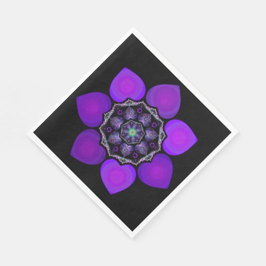 Paarse paraplu & harten .7 servet (Hoek)