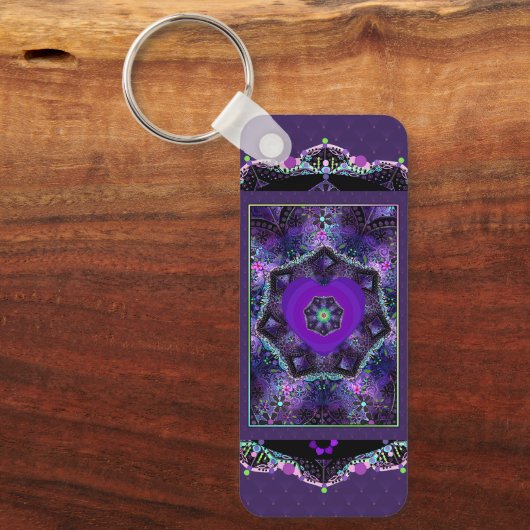 Paarse Paraplu & harten .7 Sleutelhanger (Voorkant)