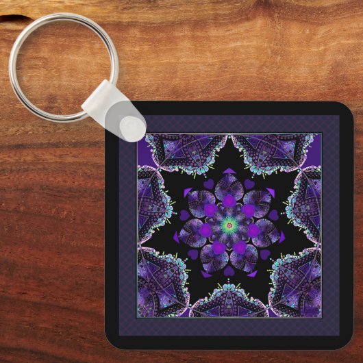 Paarse Paraplu & harten .7 Sleutelhanger (Voorkant)