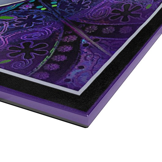 Paarse paraplu & harten .7 snijplank (Hoek)