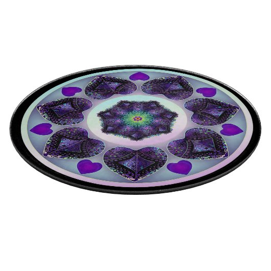 Paarse paraplu & harten .7 snijplank (Hoek)