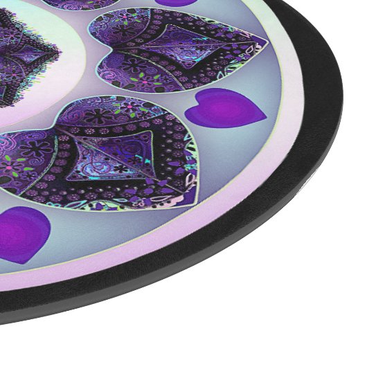 Paarse paraplu & harten .7 snijplank (Hoek)