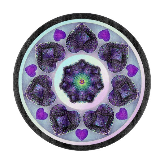 Paarse paraplu & harten .7 snijplank (Voorkant)