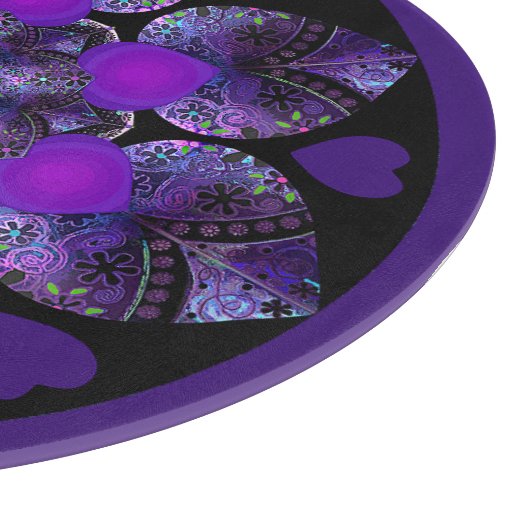 Paarse paraplu & harten .7 snijplank (Hoek)