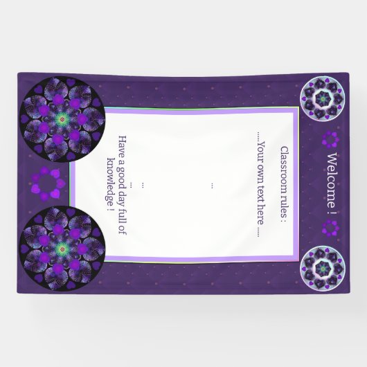 Paarse paraplu & harten .7 spandoek (Horizontaal)